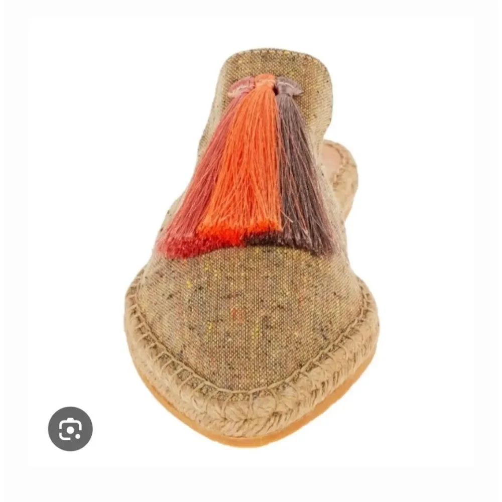 Silvia Cobos Sunrise Mules Espadrille Flats With Tassles Size 8.5